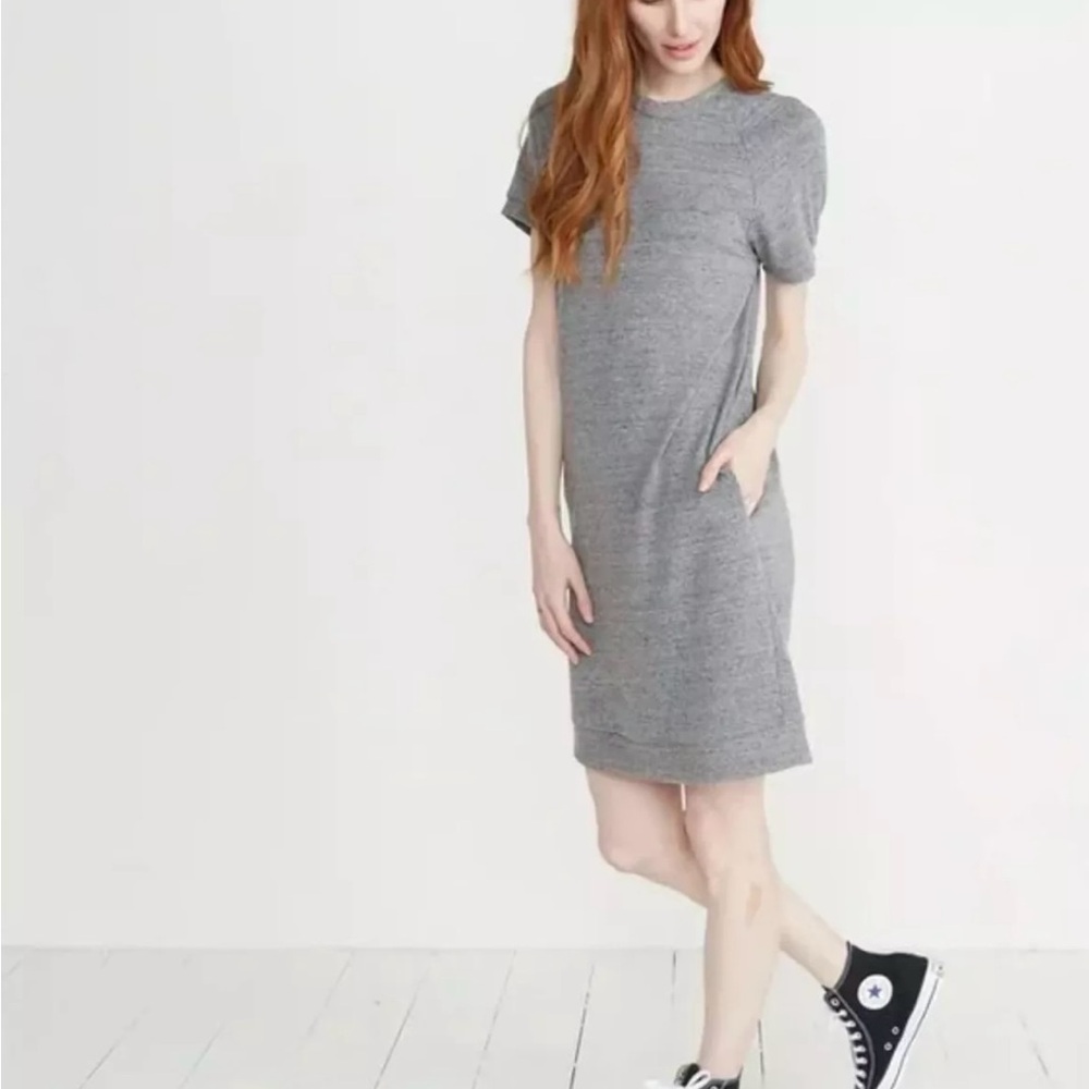 Marine Layer Heather Gray Short Sleeve Knit Dress
